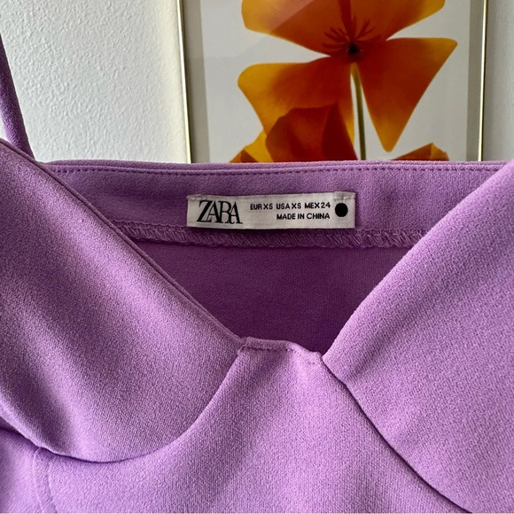 ZARA Purple Bustier Top xs - Picture 3 of 3